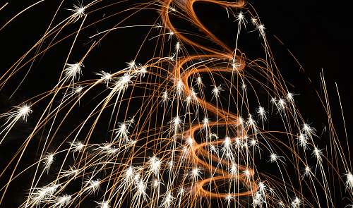 night closeup photo of fireworks long exposure