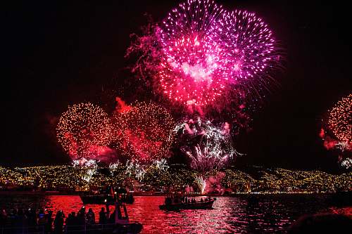 night fire works festival at night outdoors