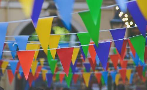 party assorted-color pennants bunting