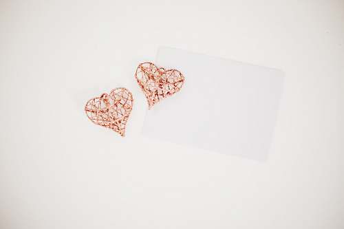 brown two red hearts illustration mock up