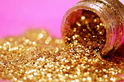 glitter gold glitter with jar gold