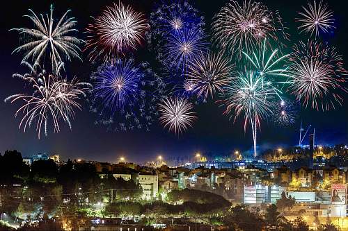 outdoors firework display at nighttime nature