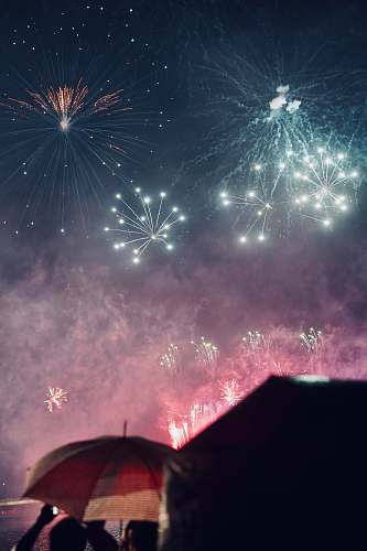 nature fireworks show at night outdoors