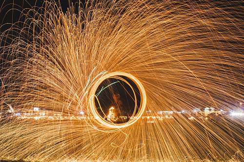 light steel wool photography of fireworks nature