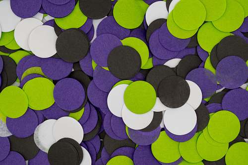 confetti yellow and purple abstract art ornament