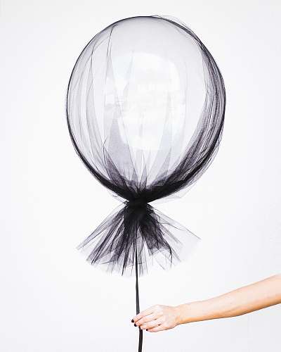 balloon person holding black balloon decal black
