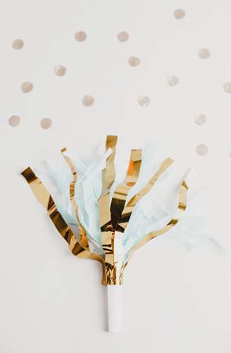 birthday white and brown foil party decor on white panel paper