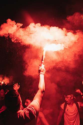 person man holding fireworks human