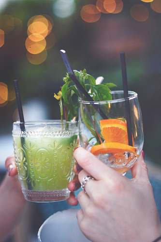 drink two person cheering cups cocktail