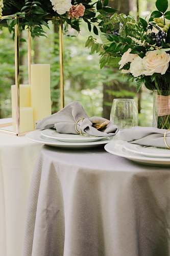 tablecloth plates on table home decor