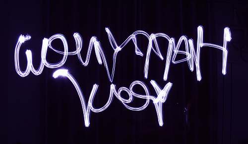 handwriting Happy New Year text calligraphy