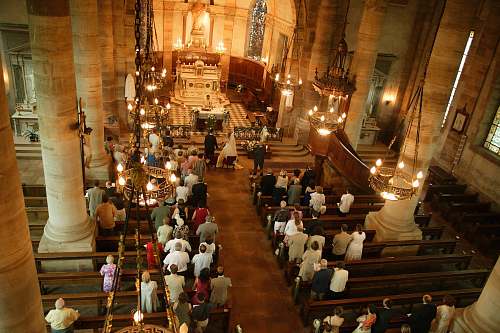 church aerial view of church interior indoor