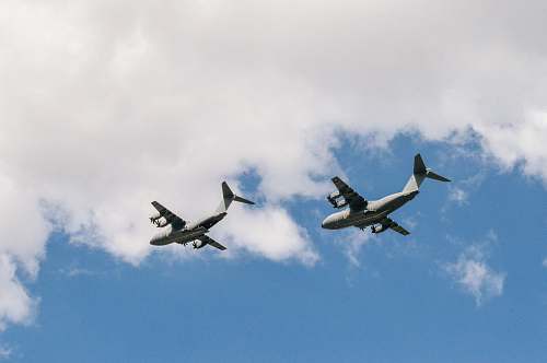 aircraft two white planes flying transportation