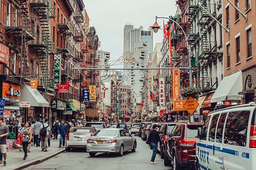 chinatown aerial photo of road surrounded by buildings city