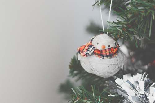 holiday photo of snowman Christmas tree ornament decor