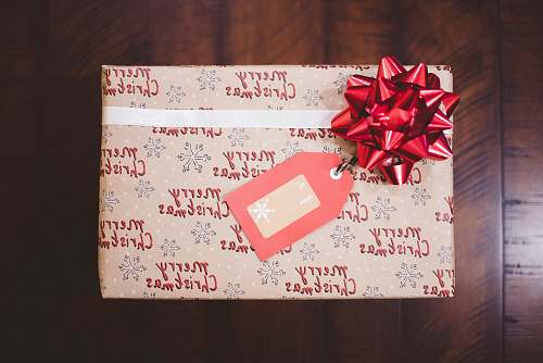 holiday red ribbon on gift box gift