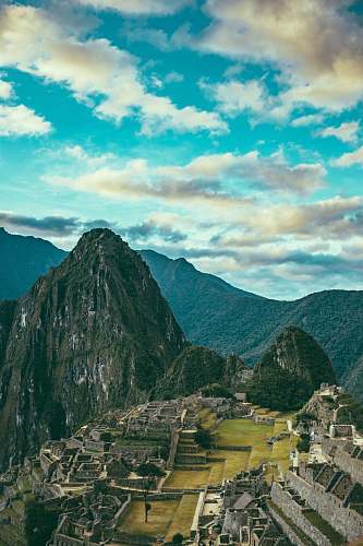 peru aerial view of Machu Picchu, Peru historical