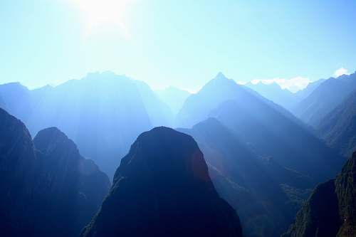 nature silhouette mountains during daytime blue