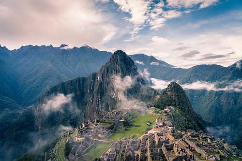 mountain mountain with clouds nature