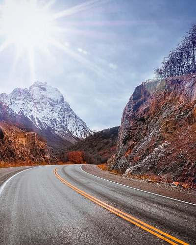 argentina road near mountain alps ushuaia