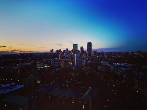 city birds eye photography of city buildings boston