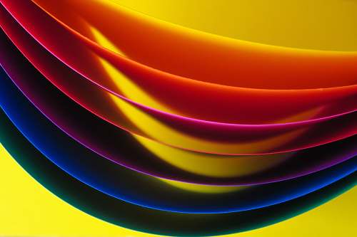 colours yellow, red, purple, blue, and green layer paper wallpaper colors
