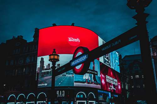 billboard Coca-Cola billboard at night automobile