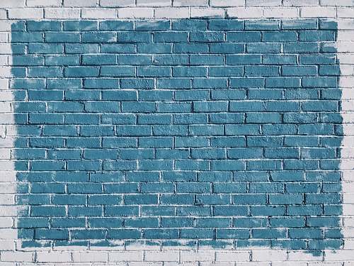 texture gray concrete bricks painted in blue blue