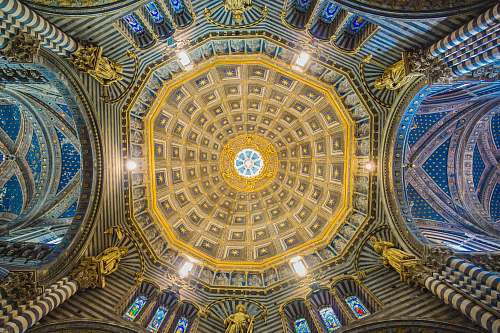cathedral gold and brown building ceiling siena