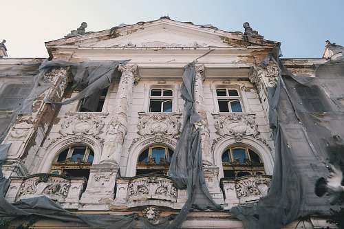 art white concrete building sculpture