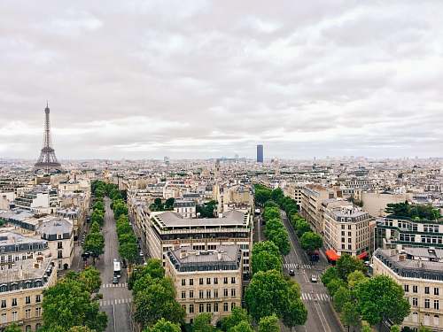 building aerial photography Eiffel Tower, Paris city
