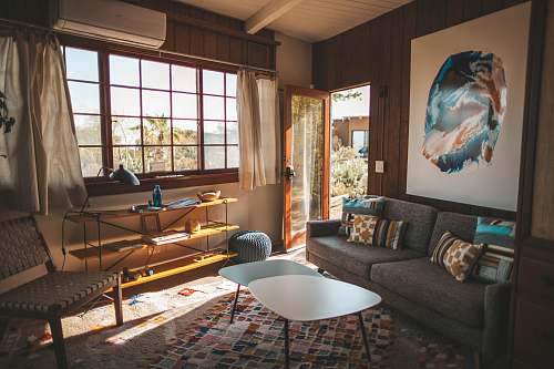 couch white wooden table room
