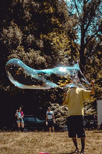 person man making bubble bubble