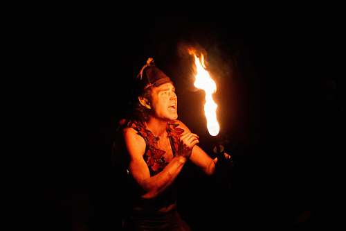 person man with torch fire