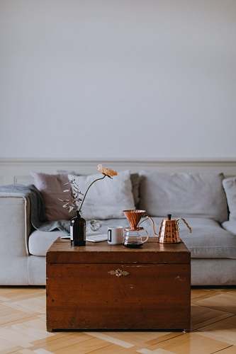 home brown wooden chest box table