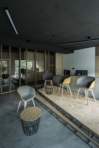 furniture four brown wooden chairs inside house chair