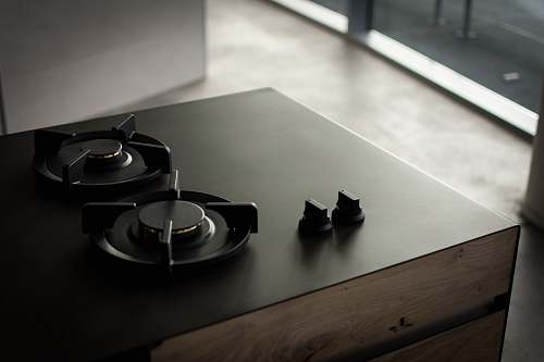 grey black 2-burner stove cooker