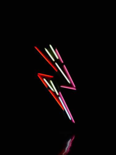 light lightning neon sign arrow