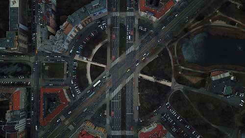 nature aerial photography city road