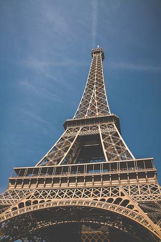 building low-angle view of Eiffel Tower, Paris france