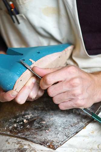 people person carving blue footwear human