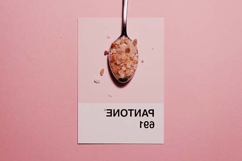 spoon silver spoon with Pantone 691 text overlay color