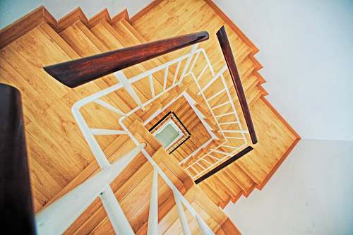 staircase brown wooden spiral stairs stairwell