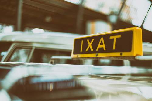 cab black and yellow Taxi signage transportation