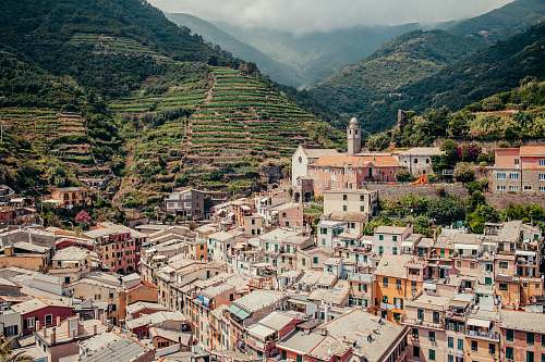 vernazza green layered mountain urban