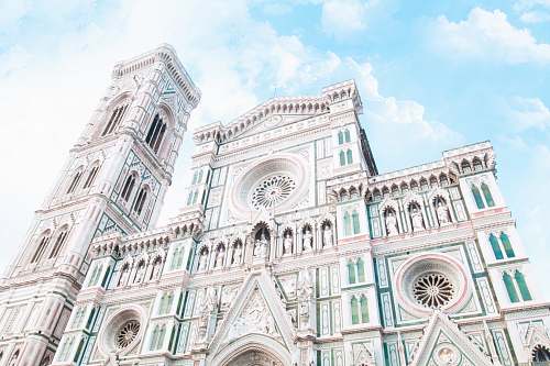 florence worm's eyeview photo of church grey