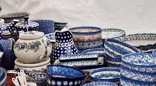 porcelain assorted-color ceramic containers pottery