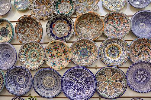 pottery assorted color ceramic decorative plates lot porcelain