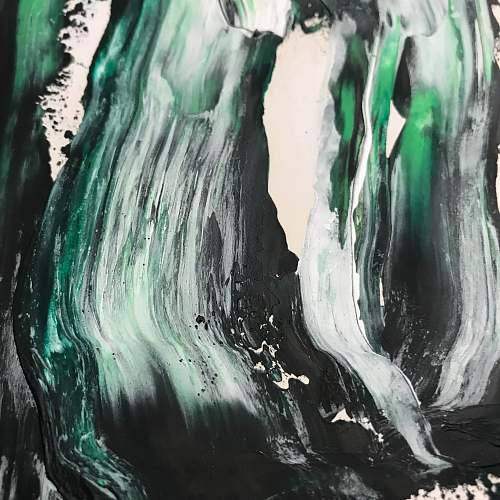 texture black, white, and teal abstract painting abstract