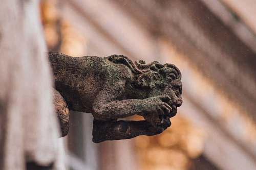 statue concrete gargoyle décor sculpture